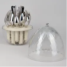 Набор столовых приборов на вращающейся подставке, 24 предмета, сталь 18/10 – Agness