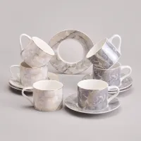 Фарфоровый чайный набор на 6 персон, 12 предметов, Top Style, 250 мл – Lefard