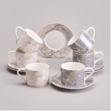 Фарфоровый чайный набор на 6 персон, 12 предметов, Top Style, 250 мл – Lefard