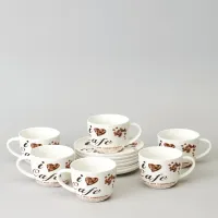 Фарфоровый чайный набор на 6 персон, 12 предметов Coffee mania, 250 мл – Lefard
