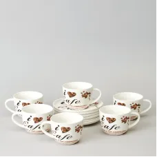 Фарфоровый чайный набор на 6 персон, 12 предметов Coffee mania, 250 мл – Lefard
