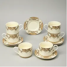 Фарфоровый чайный набор на 6 персон, 12 предметов Rendezvous, 350 мл – Lefard