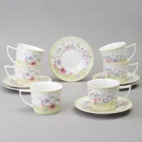 Фарфоровый чайный набор на 6 персон, 12 предметов, 250 мл – Lefard