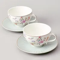 Фарфоровый чайный набор на 2 персоны, 4 предмета, Времена года, 250 мл, голубой – Lefard