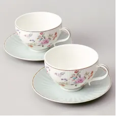 Фарфоровый чайный набор на 2 персоны, 4 предмета, Времена года, 250 мл, голубой – Lefard