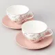 Фарфоровый чайный набор на 2 персоны, 4 предмета, Времена года, 250 мл, розовый – Lefard