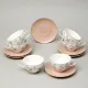 Фарфоровый чайный набор на 6 персон, 12 предметов, Времена года, 250 мл, розовый – Lefard