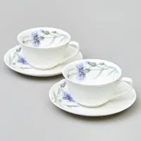 Фарфоровый чайный набор на 2 персоны, 4 предмета, Васильки, 250 мл – Lefard