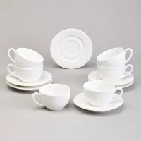 Фарфоровый чайный набор на 6 персон, 12 предметов, Cavier, 230 мл – Lefard