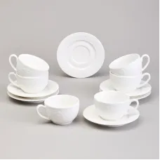 Фарфоровый чайный набор на 6 персон, 12 предметов, Cavier, 230 мл – Lefard