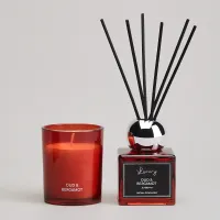 Набор ароматический Luxury, свеча в стакане 6*7,5 см и диффузор 70 мл oud&bergamot – Lefard