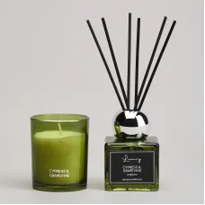 Набор ароматический Luxury свеча в стакане 6*7,5 см и диффузор 70 мл Cypress & Grapevine - Lefard