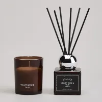 Набор ароматический Luxury свеча в стакане 6*7,5 см и диффузор 70 мл Velvet Rose & Oud – Lefard