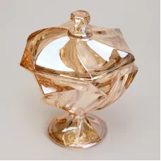 Блюдо с крышкой на ножке Bohema Amber диаметр=17 см высота=15,5 см – Lefard