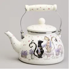 Чайник эмалированный серия Lavander Cats, 2.6 л - Agness