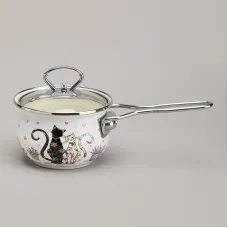 Ковш эмалированный серия Lavander Cats 900 мл, диа 14 см – Agness