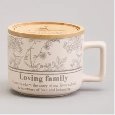 Кружка 400 мл с бамбуковой крышкой Sweet Home 9.6*8 см – Lefard