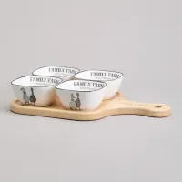 Набор салатников на деревянной подставке Family Farm 5 предметов 30*19*6,7 см - Lefard