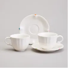 Фарфоровый чайный набор на 2 персоны, 4 предмета, 220 мл Sunday Микс - Lefard