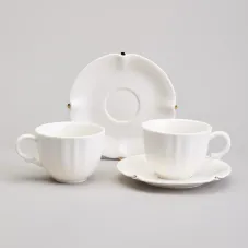 Фарфоровый чайный набор на 2 персоны, 4 предмета Sunday, 220 мл золотой - Lefard