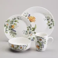 Набор посуды обеденный на 4 персоны, 16 предметов, Ромашковое поле – Lefard