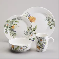 Набор посуды обеденный на 4 персоны, 16 предметов, Ромашковое поле – Lefard