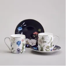 Фарфоровый кофейный набор на 2 персоны, 4 предмета, Belle, 100 мл – Lefard