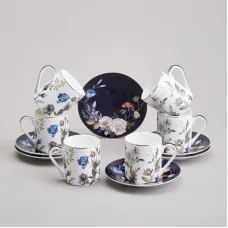 Фарфоровый кофейный набор на 6 персон, 12 предметов, Belle, 100 мл – Lefard