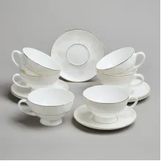 Фарфоровый чайный набор на 6 персон, 12 предметов, Снежная королева, 250 мл – Lefard