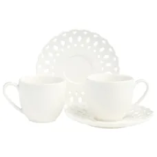 Фарфоровый чайный набор на 2 персоны, 4 предмета Style, 220 мл - Lefard