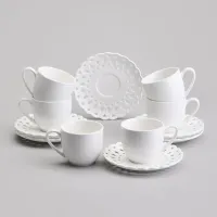 Фарфоровый чайный набор на 6 персон, 12 предметов Style 220 мл – Lefard