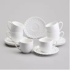 Фарфоровый чайный набор на 6 персон, 12 предметов Style 220 мл – Lefard