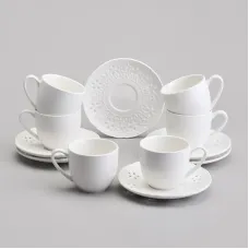 Фарфоровый чайный набор на 6 персон, 12 предметов Style, 220 мл – Lefard