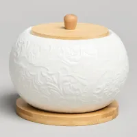 Сахарница Muse с деревянной крышкой на деревянной подставке 12*9,5 см 450 мл – Lefard