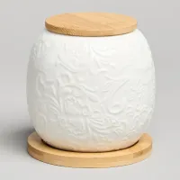 Банка Muse с деревянной крышкой на деревянной подставке 10*11,5 см 600 мл – Lefard