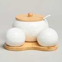 Набор для специй Muse 3 предмета на дер.подставке 15,5*15,5*10 см - Lefard