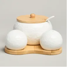 Набор для специй Muse 3 предмета на дер.подставке 15,5*15,5*10 см - Lefard