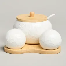 Набор для специй Meadow 3 предмета на дер.подставке 15,5*15,5*10 см – Lefard