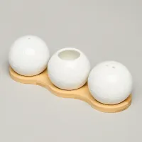 Набор для специй 3 предмета на дер. подставке Muse 20*6*6 см – Lefard