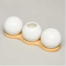 Набор для специй 3 предмета на дер. подставке Muse 20*6*6 см – Lefard