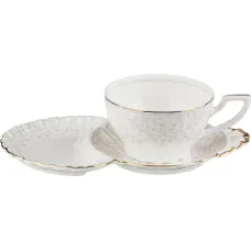 Фарфоровый чайный набор на 1 персону 2 предмета вивьен 400 мл - Lefard