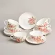 Фарфоровый чайный набор на 6 персон, 12 предметов, Корейская роза, 300 мл – Lefard