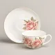 Фарфоровый чайный набор на 6 персон, 12 предметов, Корейская роза, 300 мл – Lefard