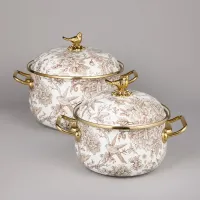 Набор кастрюль эмалированных серия Royal Garden 4 предмета 2.1л и 3.8 л – Agness