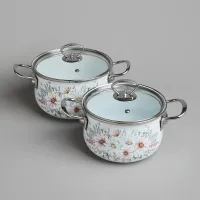 Набор кастрюль эмалированных серия Дворцовый парк 4 предмета 2 л и 2.8 л, 18х11 см, 20х12 см – Agness