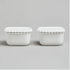 Набор икорниц Pearl с крышками 2 штуки квадратные 10*5,5 см 200 мл – Lefard
