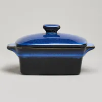 Форма для запекания с крышкой / масленка Reactive Blue 16,5*10*5/9 см 250 мл - Agness