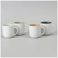 Набор кружек Velour 4 штуки 400 мл микс белый - Bronco