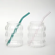 Набор стаканов из 2-х штук со стеклянными трубочками 600 мл - Agness