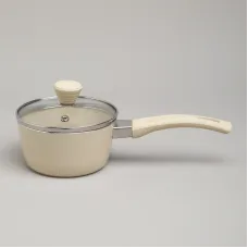 Ковшик с антипригарным покрытием, ручка soft touch и стеклянной крышкой 600 мл 12*6 см – Agness